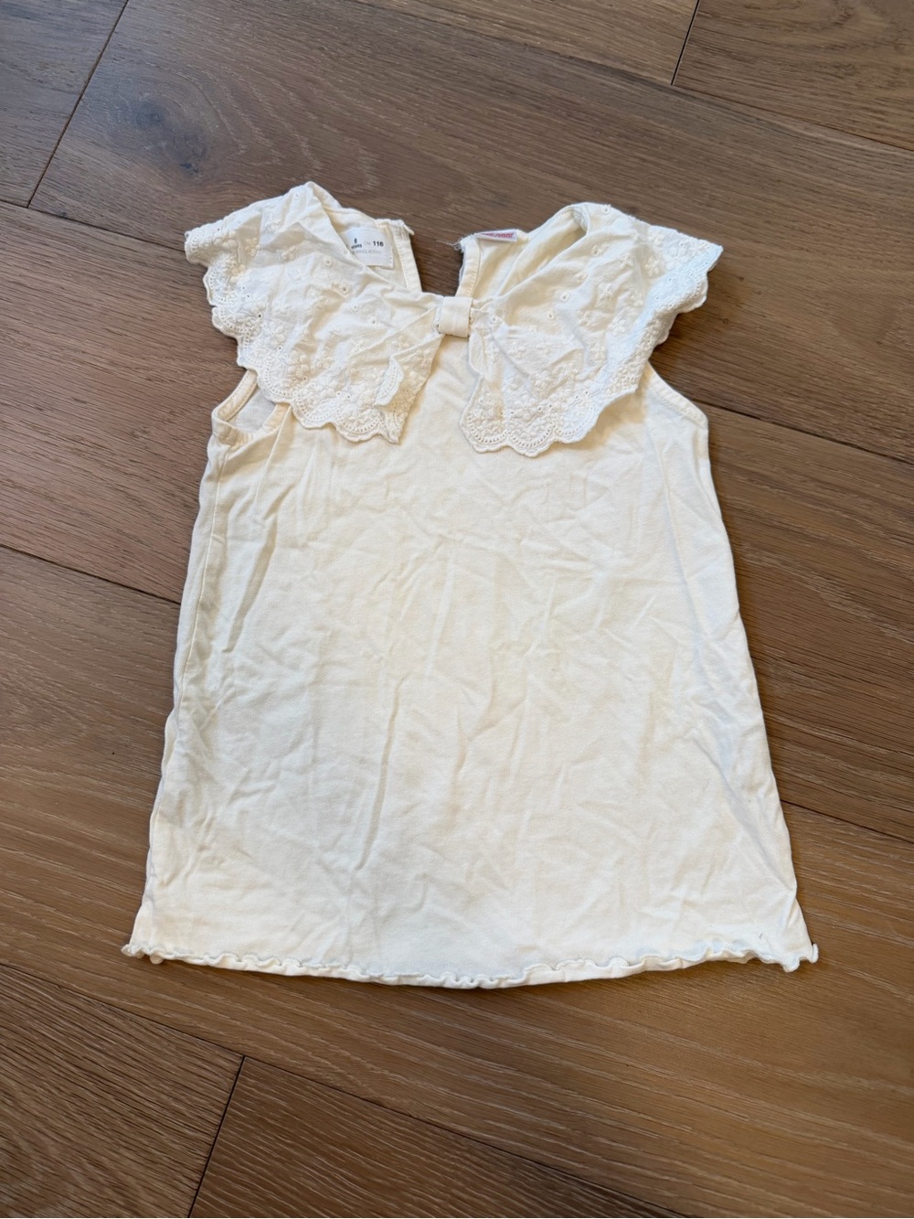 Zara Cream Eyelet Collar Tank Top